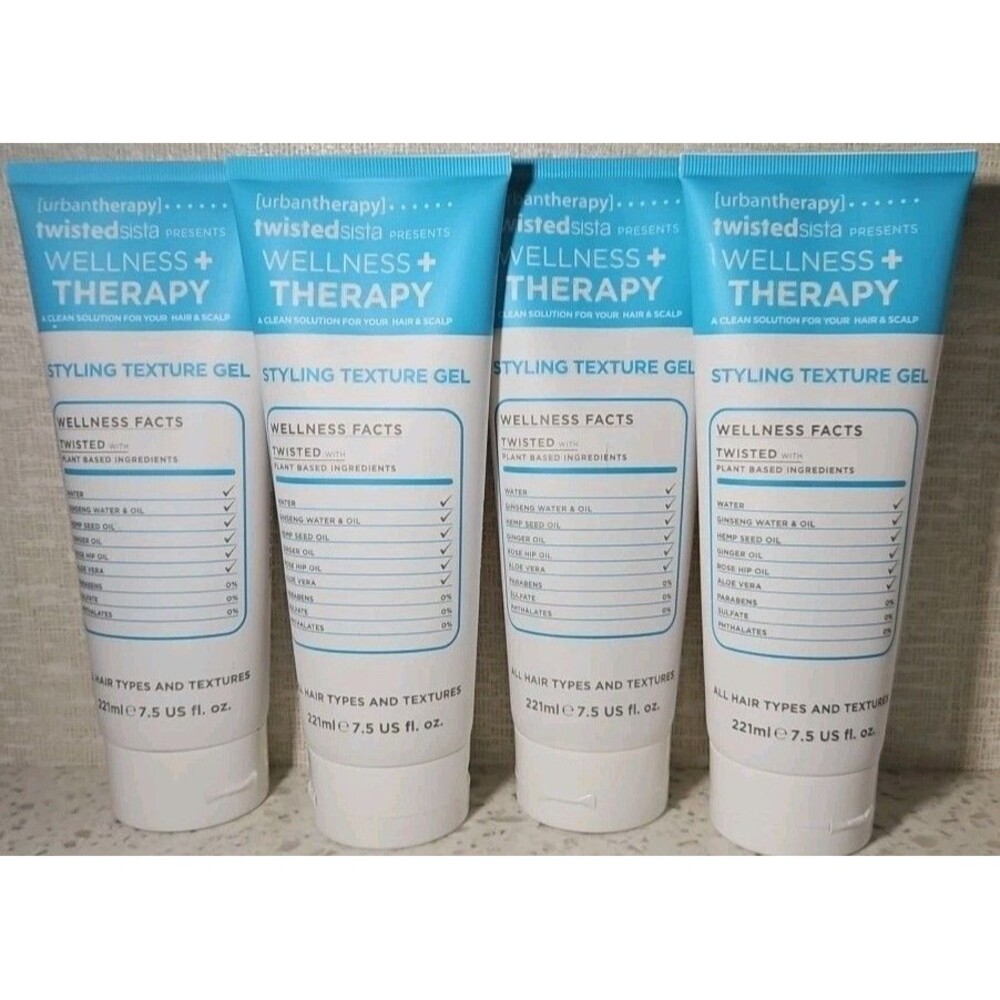 Lot Of 4 Twisted Sista Wellness + Therapy Styling Texture Gel 7.5 Fl.oz - NEW